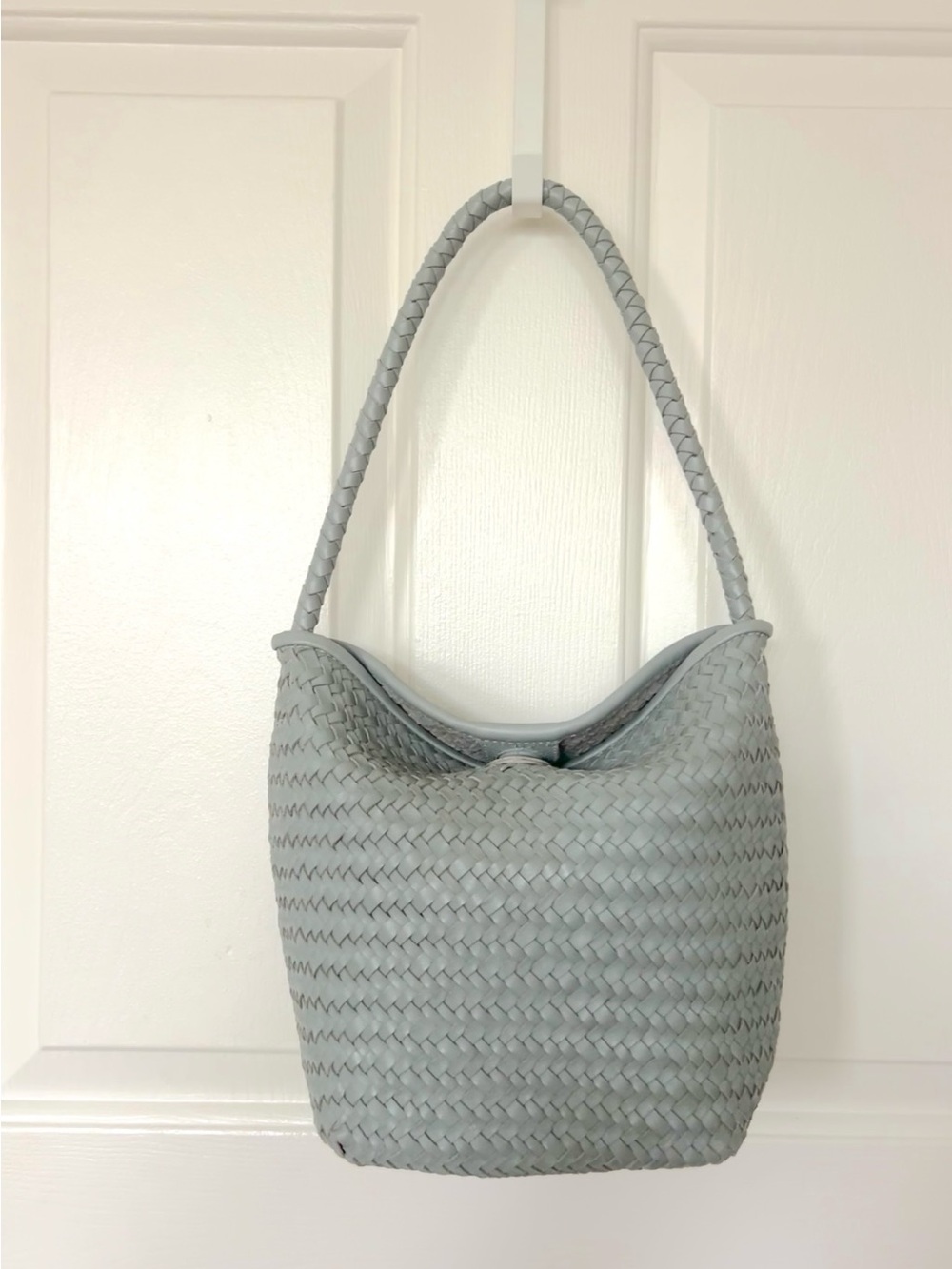Madewell Signature Woven Shoulder Bag in Sky Blue